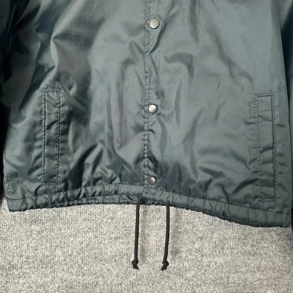 Champion Windbreaker Womens Medium Black Cropped Sporty Logo Spellout Jacket - Picture 12 of 16